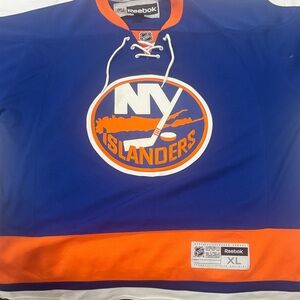Reebok Blue and Orange New York Islanders Hockey Jersey